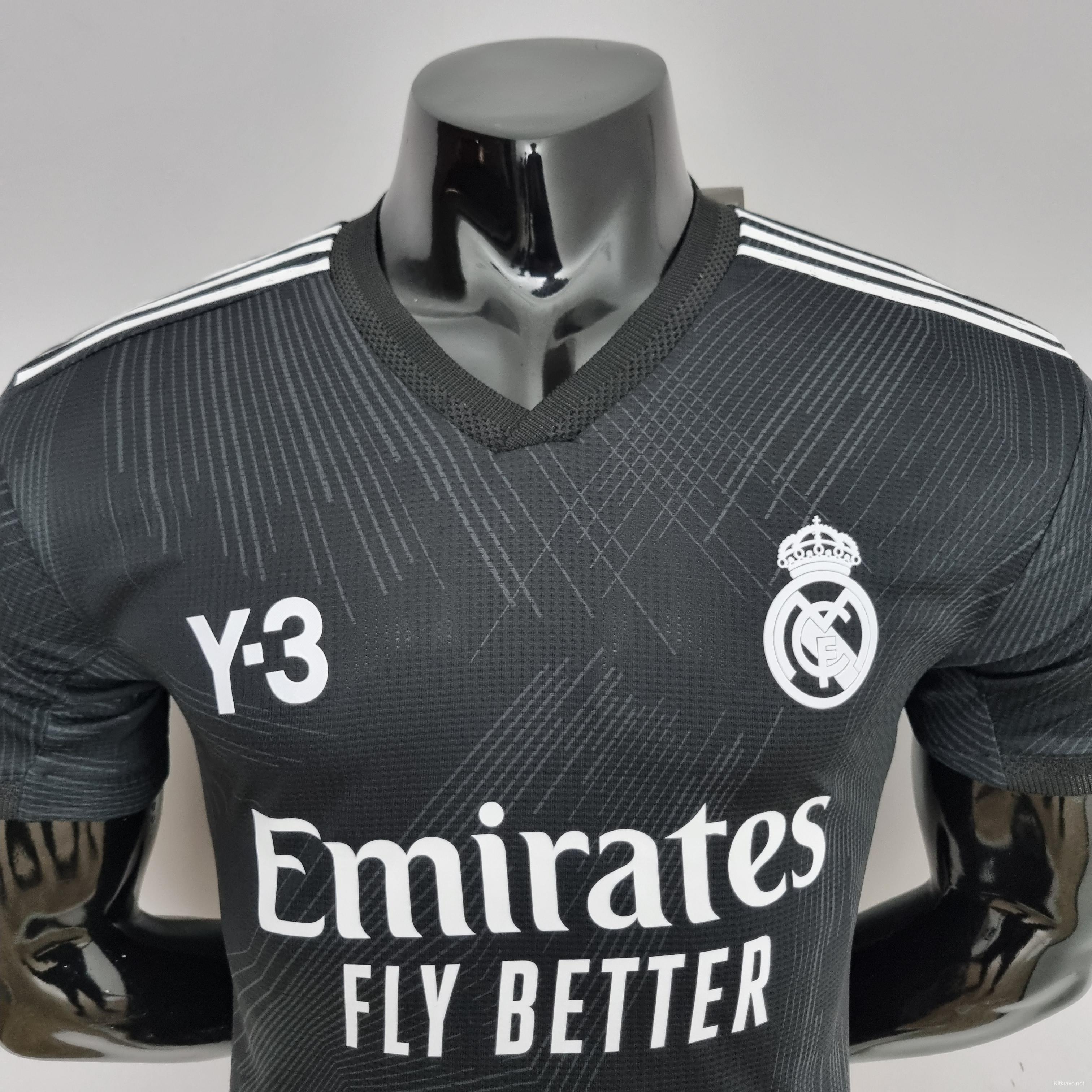 2022 player version Real Madrid Y3 Edition Black Soccer Jersey