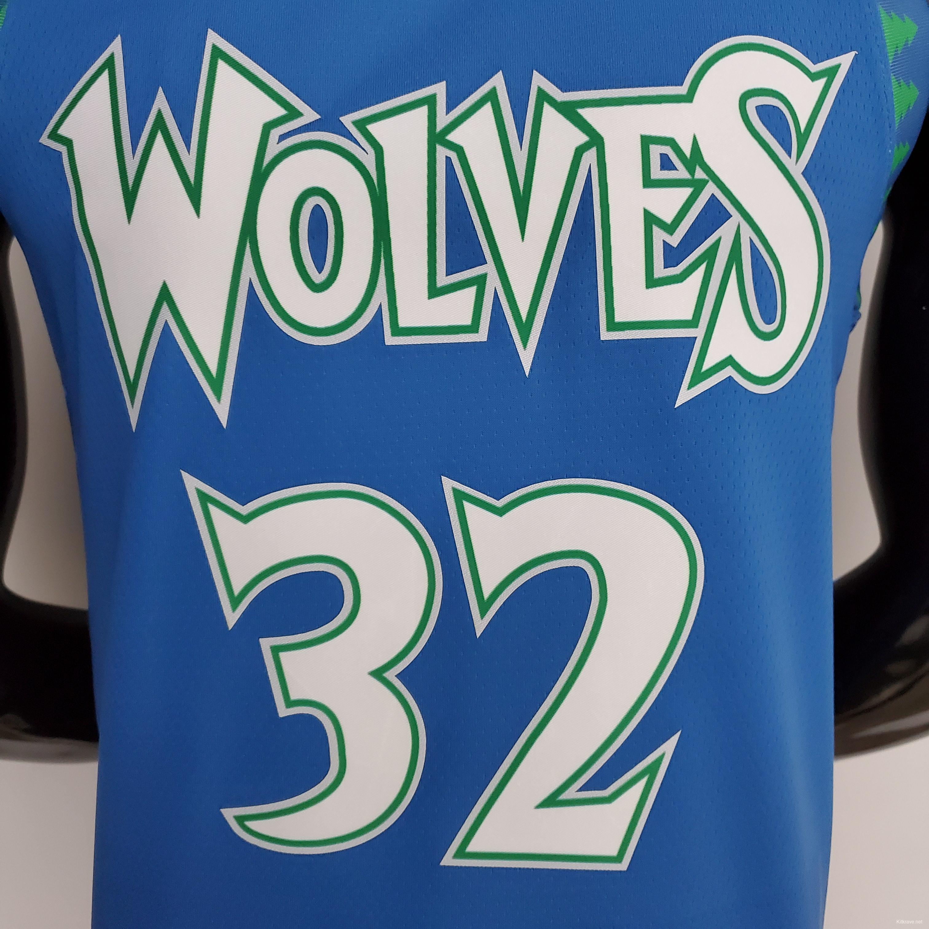 75th Anniversary 2202 Season TOWNS#32 Minnesota Timberwolves City Edition Blue NBA Jersey