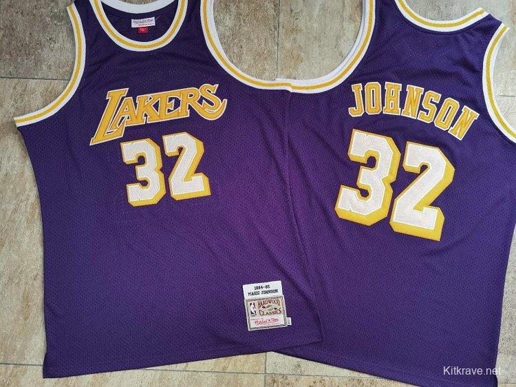 Men's Earvin Johnson Purple Retro Classic Team Jersey