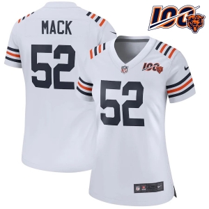 Women's Khalil Mack White 2019 100th Season Alternate Classic Player Limited Team Jersey