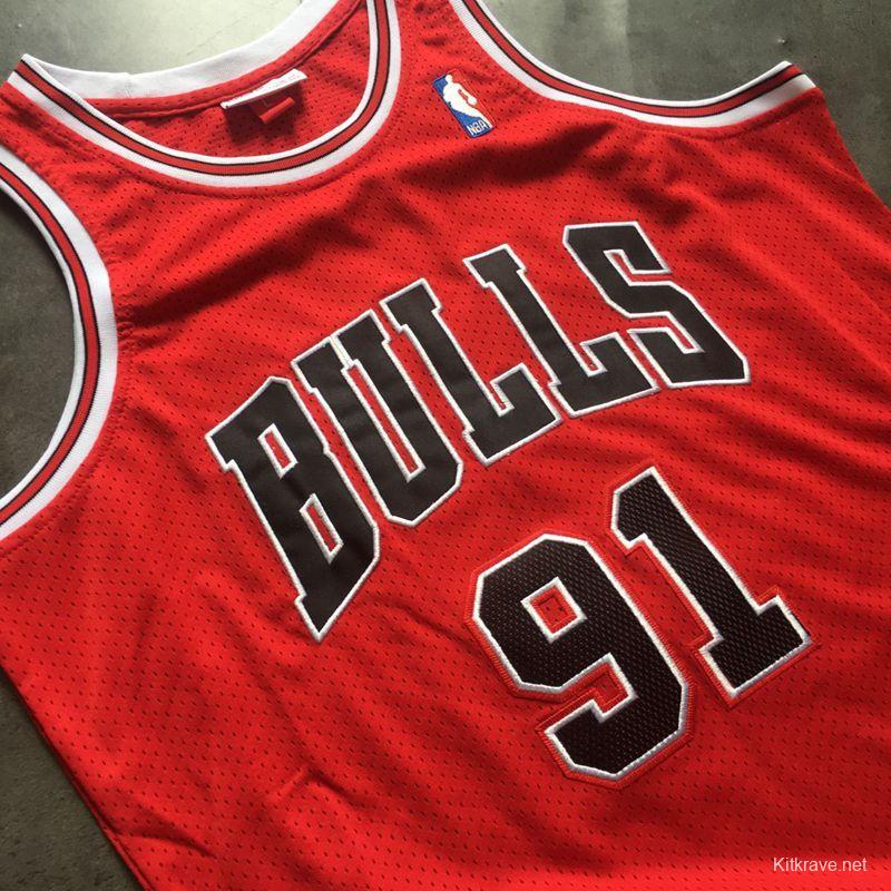 Men's Dennis Rodman Red Retro Classic Team Jersey