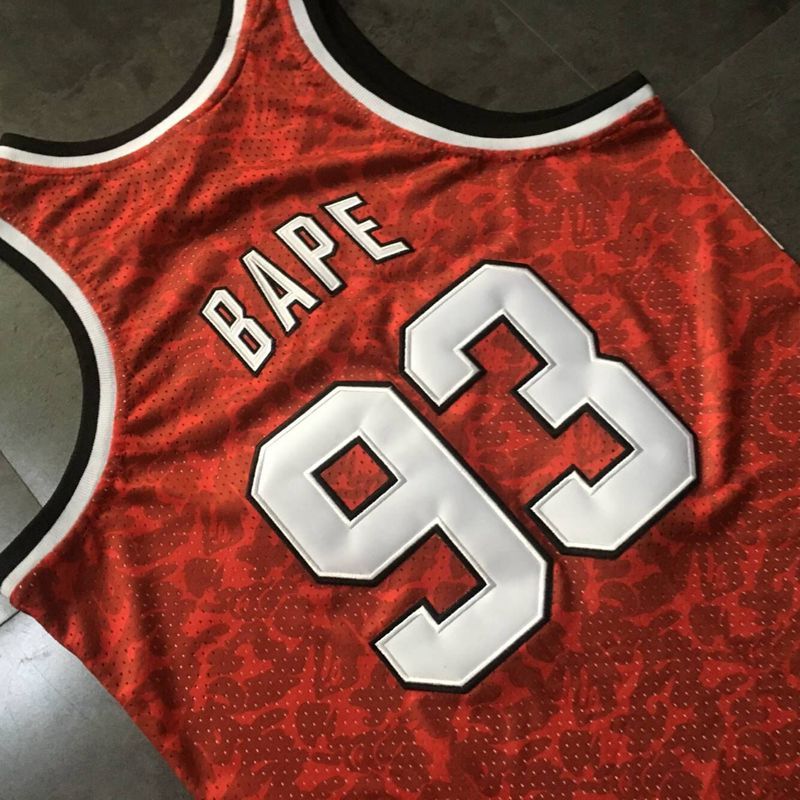 Men's BAPE Red Retro Classic Team Jersey