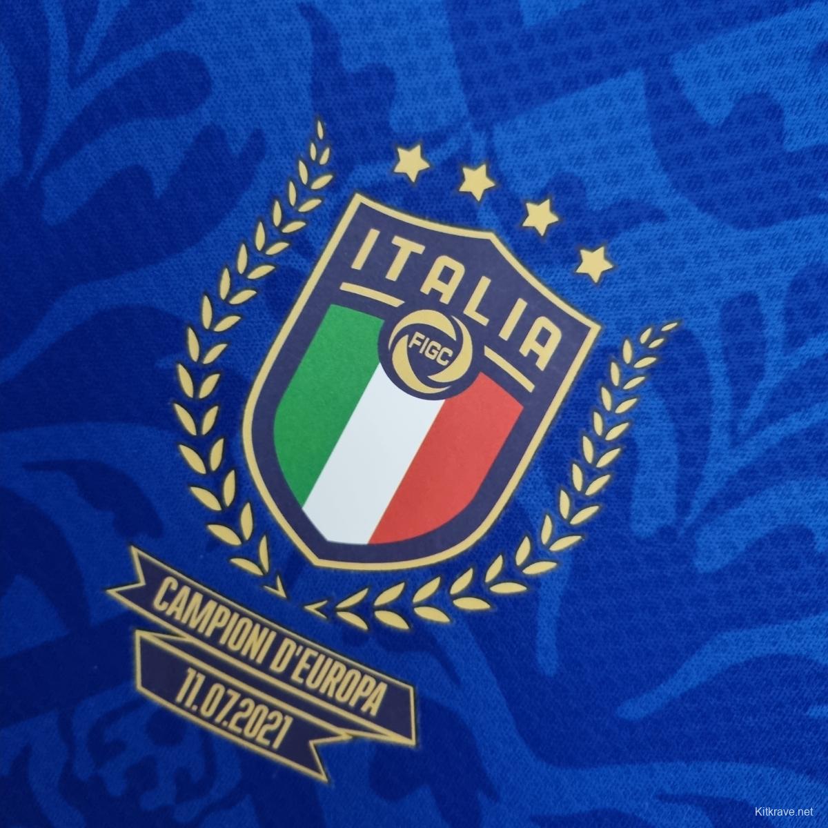 2022 Italian Euro Championship Special Edition Blue Soccer Jersey