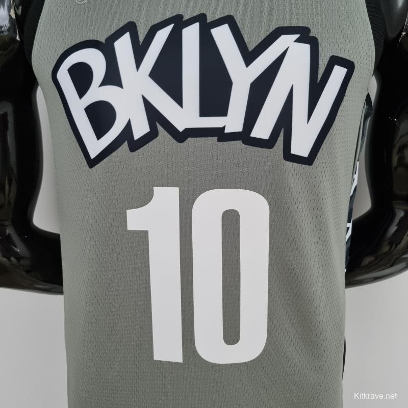 75th Anniversary Simmons #10 Brooklyn Nets City Edition Gray NBA Jersey