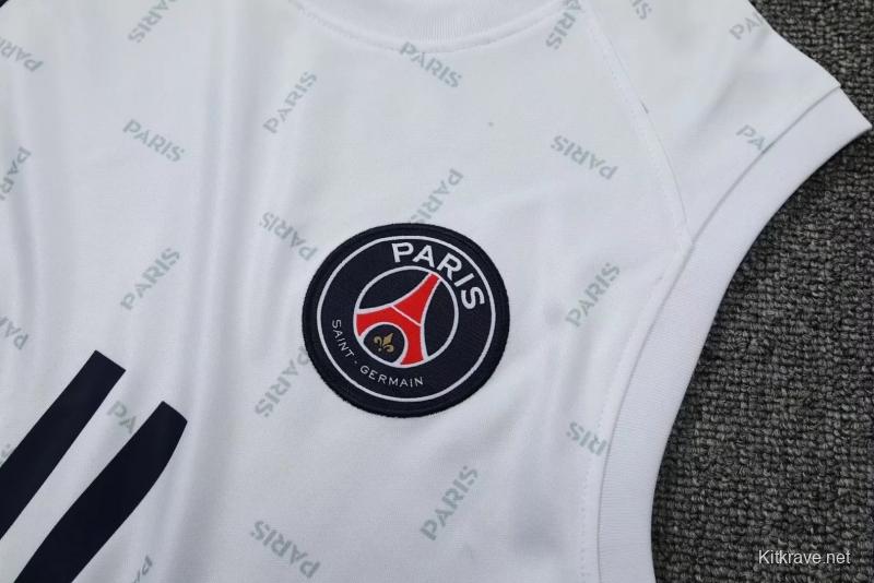 22/23 PSG Pre-Game Training Jersey White Spotted Vest