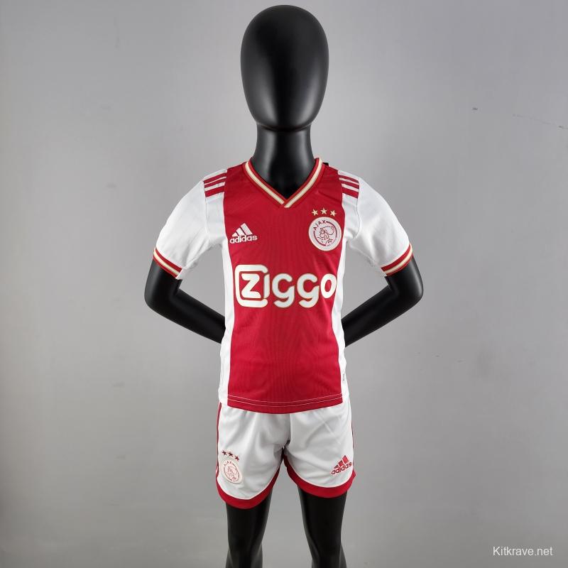 22/23 Kids Kit Ajax Home Size：16-28 Soccer Jersey