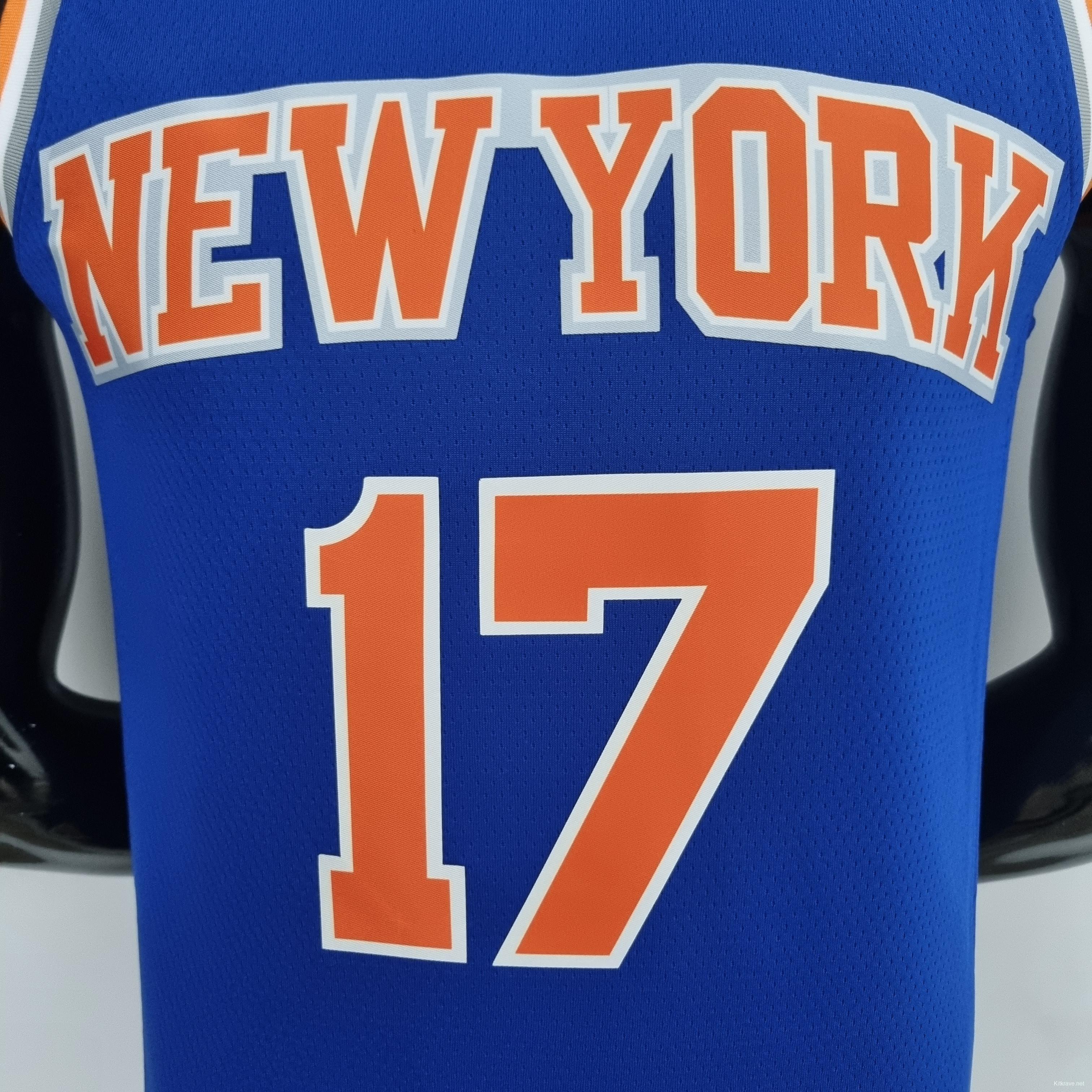 75th Anniversary Lin #17 New York Knicks Blue NBA Jersey