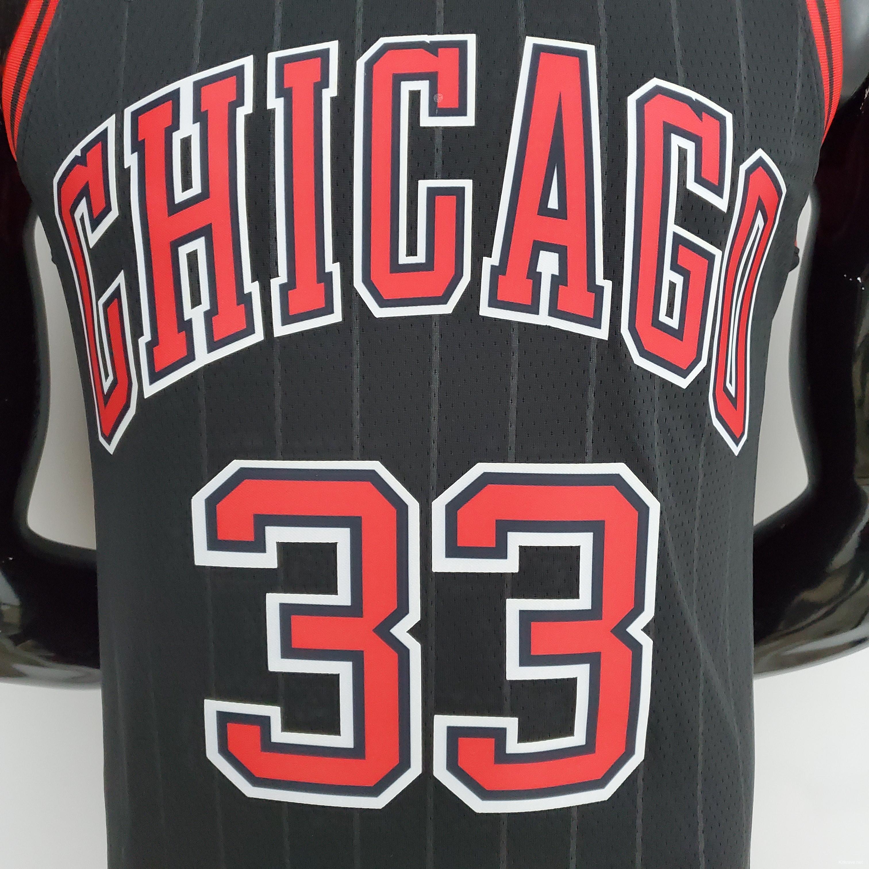 75th Anniversary Pippen#33 Bulls Flyers Black NBA Jersey