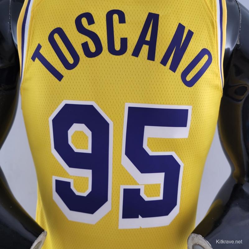 75th Anniversary TOSCANO #95 Los Angeles Lakers Yellow NBA Jersey