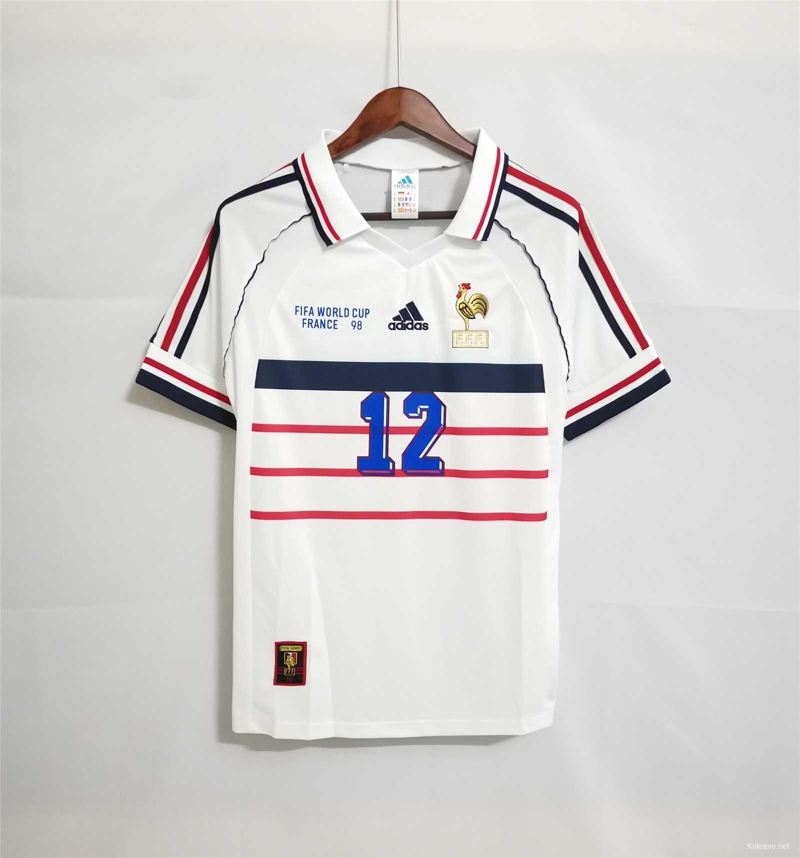 Retro 1998 France Away White Soccer Jersey