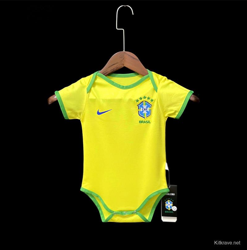 2022 Brazil Home Baby Soccer Jersey