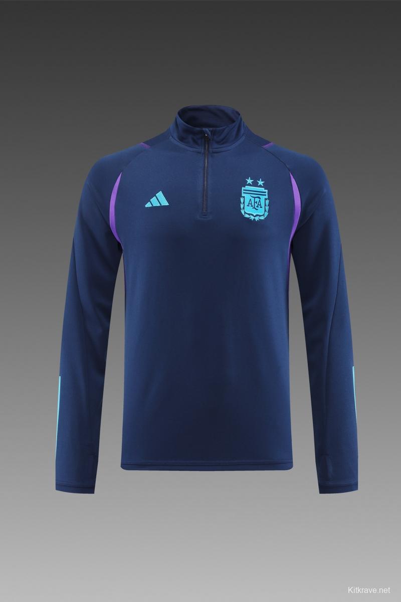 2022 Argentina Navy Half Zipper Tracksuit