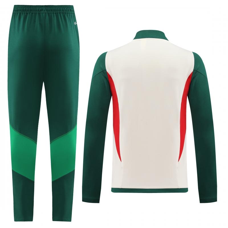 2022 Mexico White/Green Full Zipper Tracksuit