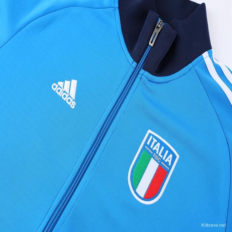 2022 Italy Blue Full Zipper Tracksuit