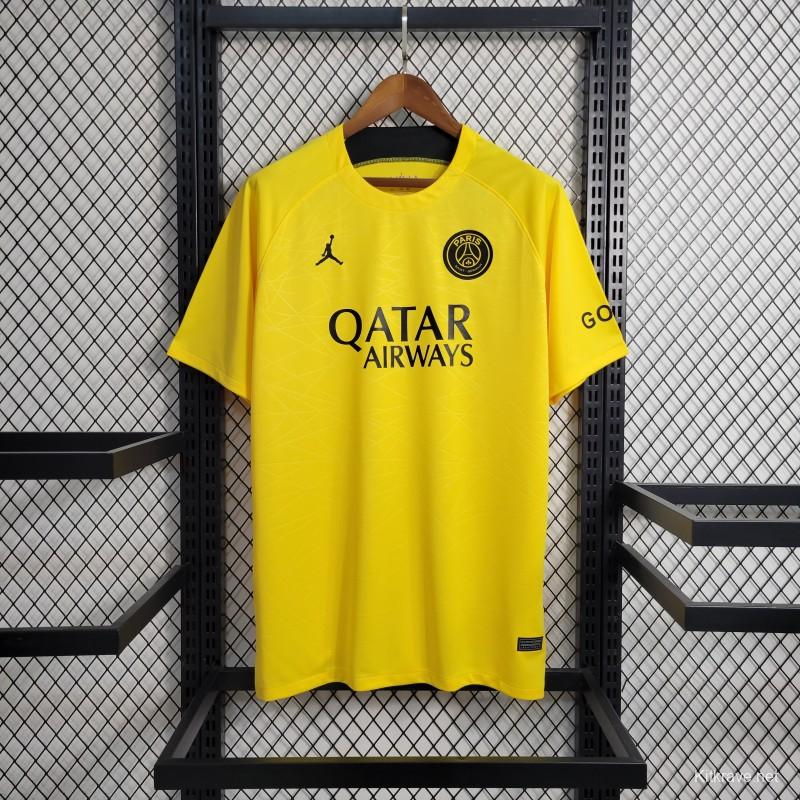 23-24 PSG Forth Pre-Match Yellow Training Jersey