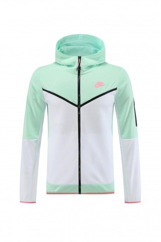 2023 Nike White Green Full Zipper Hoodie Jacket +Pants