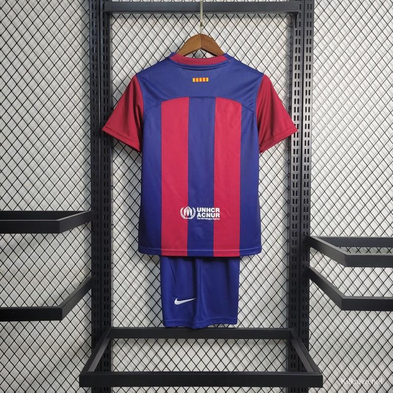 23-24 KIDS Barcelona Home Jersey Size 16-28