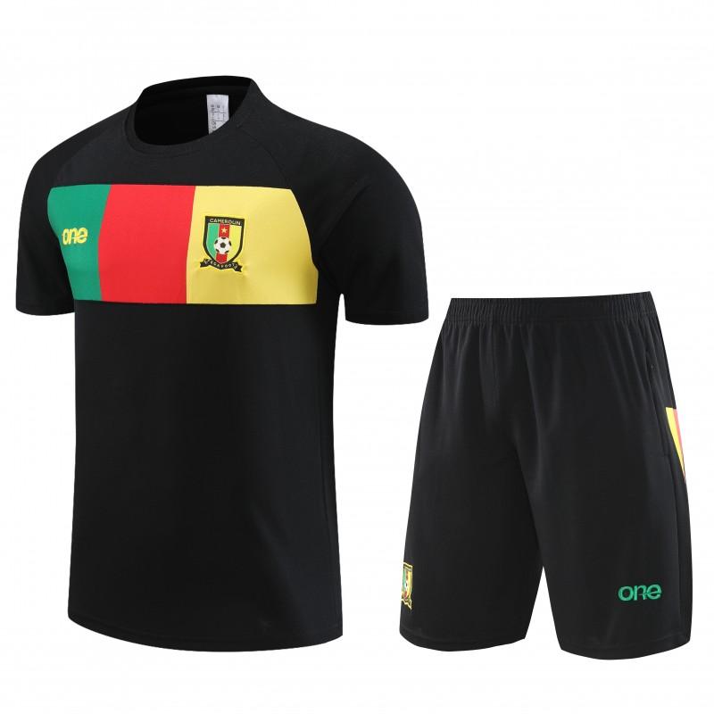 2023 Cameroon Black Short Sleeve+Shorts