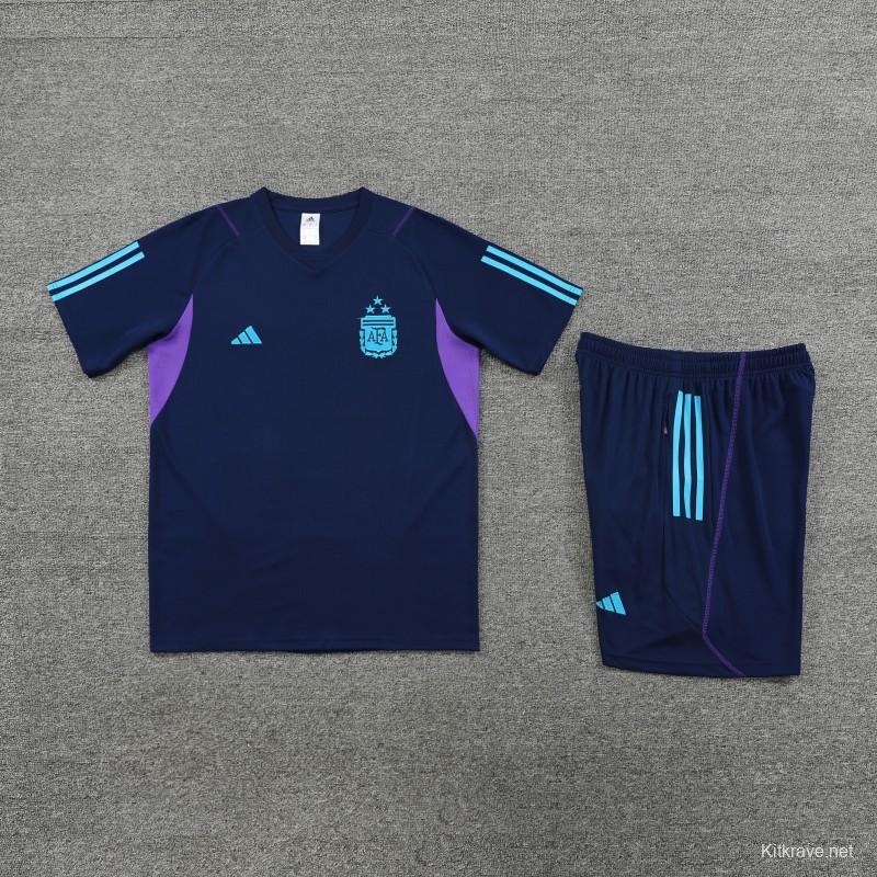 2023 Argentina Navy Short Sleeve+Shorts