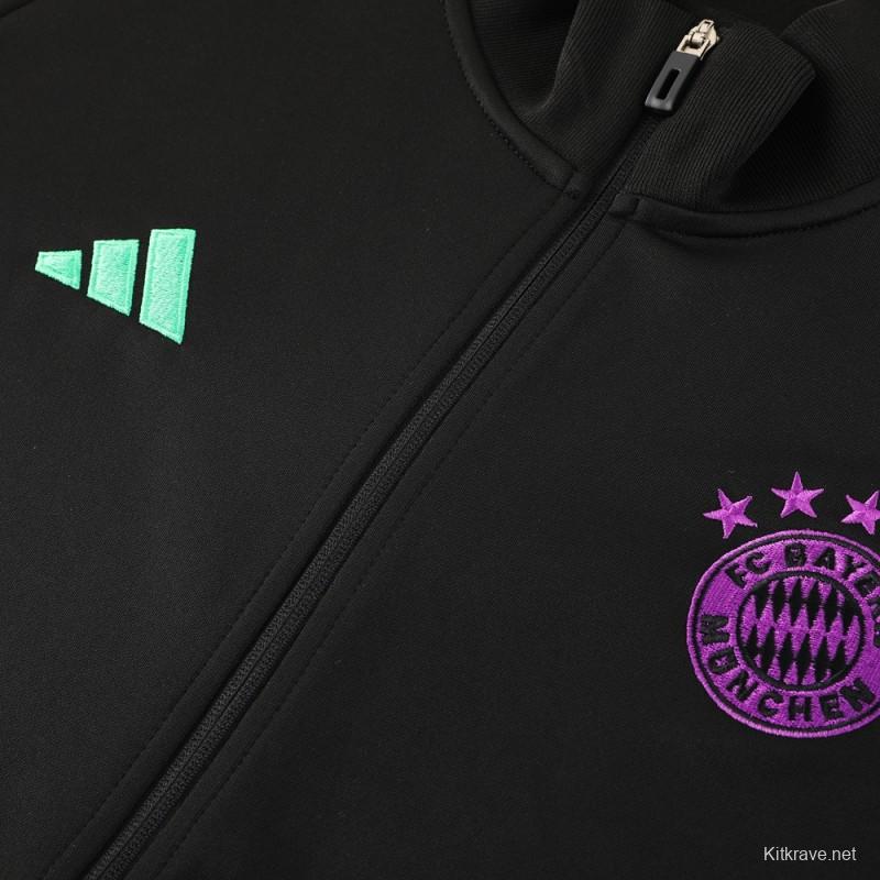 23/24 Bayern Munich Black/Purple Full Zipper +Pants