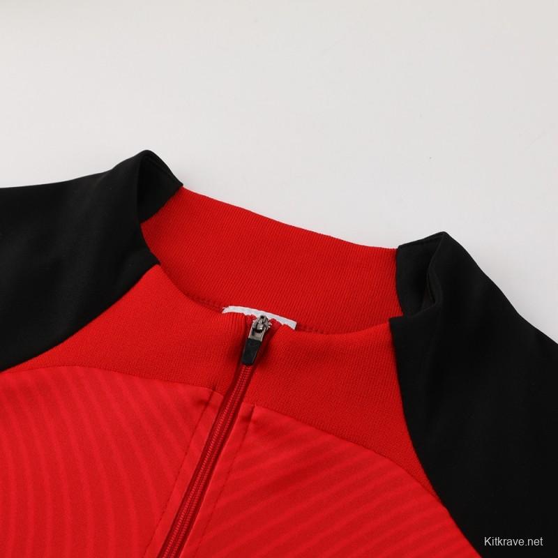 2024 Nike Red/Black Half Zipper Jacket+Pants