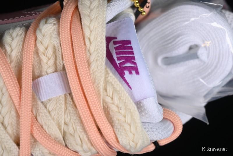 Nike Court Borough Low-Top Slip-Resistant Skate Shoes with Custom Rose Pink Hand-Painted Design - DQ5979-100