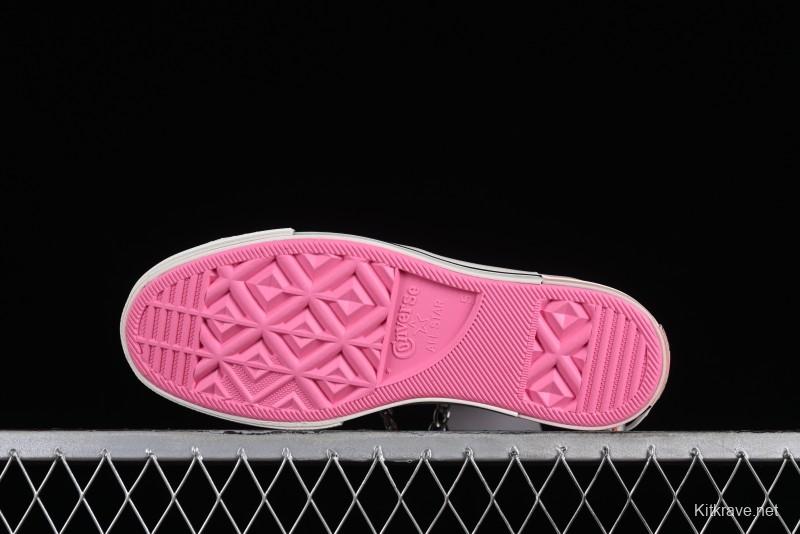 Converse Chuck 70s High Top Canvas Sneakers with Chain Accents in Black & Pink - A09539C