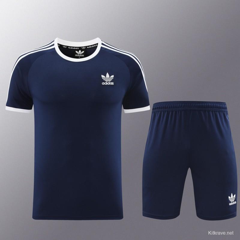 24/25 Adidas Original Navy Short Sleeve Jersey+Shorts