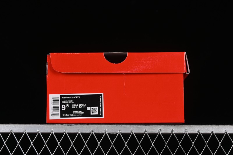 Supreme x Nike Air Force 1'07 Low Beige Green Casual Sneakers with Zoom Air Cushion - HD1968-008