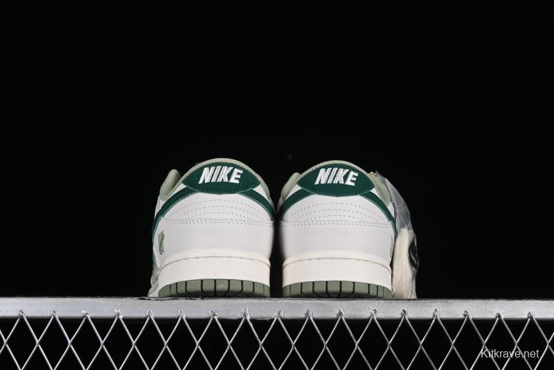 Nike SB Dunk Low UN Collaboration - White Green Swoosh Anniversary Custom Low-Top Casual Skate Shoes - DQ1098-359