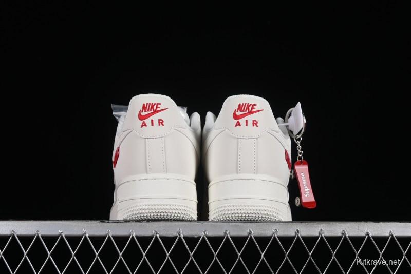 Supreme x Nike Air Force 1'07 Low Off-White Casual Skate Shoes with Zoom Air Cushion - HD1968-007