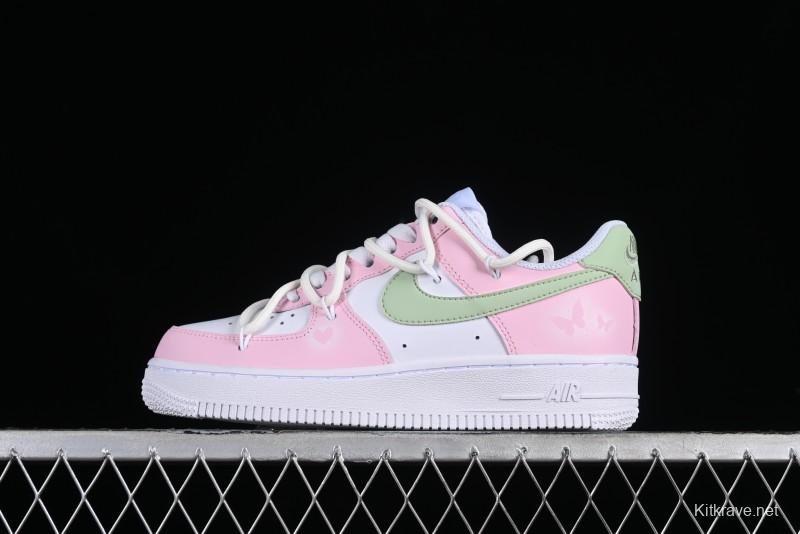 Nike Air Force 1 '07 Low Casual Sneakers with Dreamy Butterfly & Pastel Macaron Colorway - VV1998-013