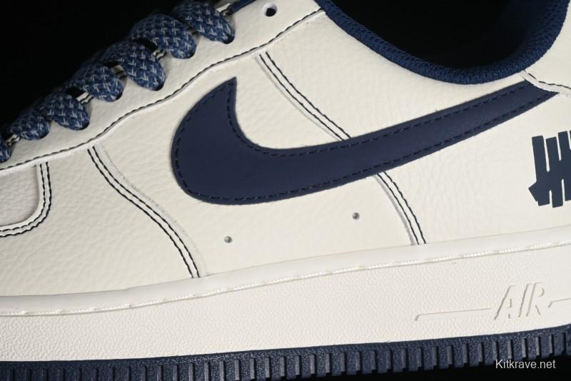 Nike Undefeated Air Force 1'07 Low Casual Sneakers in Deep Blue with Custom Leather and Reflective Details - UN2395-522