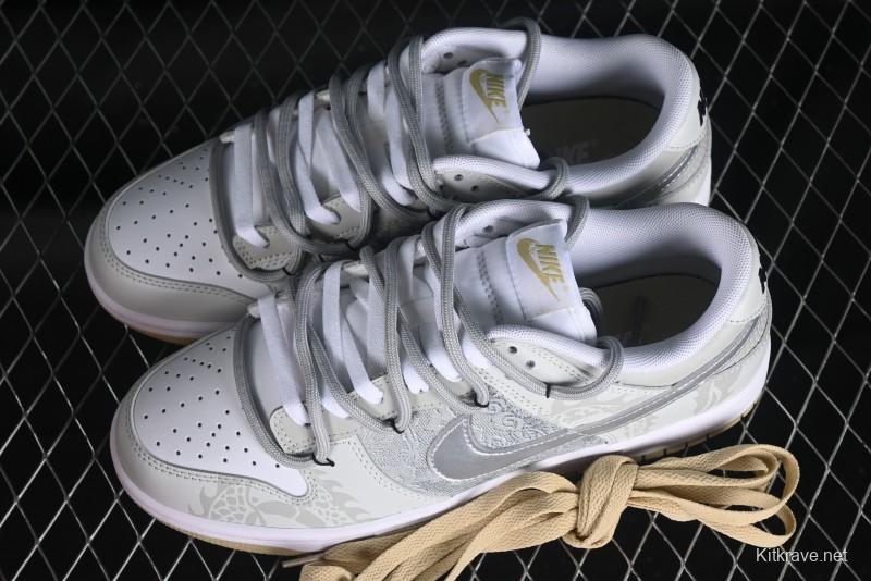 Nike Dunk Low SB Year of the Dragon Limited Edition Silk Patchwork Casual Skate Shoes - DV0833-100
