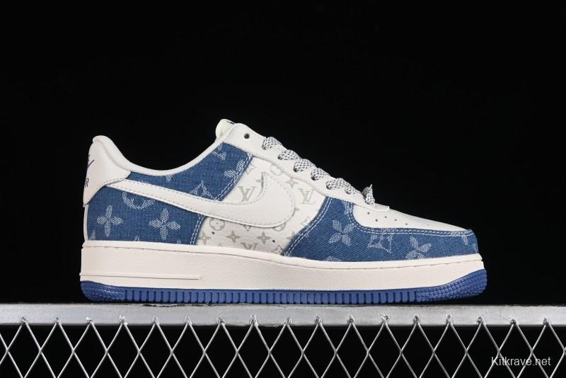 Nike Air Force 1 '07 Low LV Collaboration - Fluorescent Tie-Dye Denim Low-Top Casual Sneakers DD8686-400