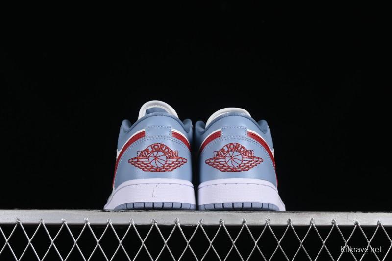 Nike Air Jordan 1 Low AJ1 White Blue Red Toe Casual Sneakers - DC0774-164