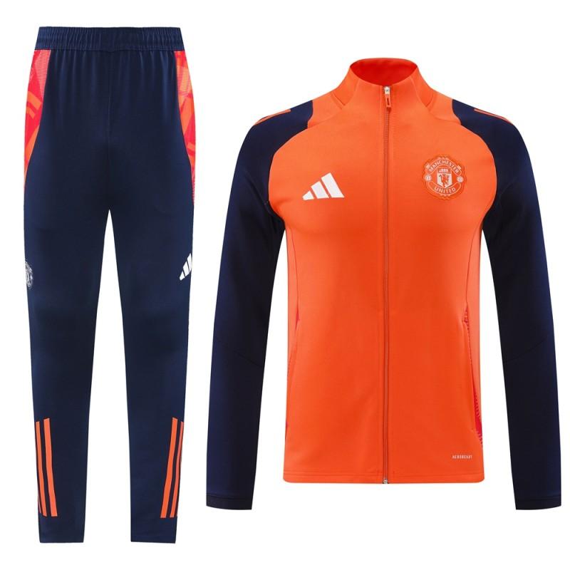 24/25 Manchester United Orange Full Zipper Jacket +Long Pants