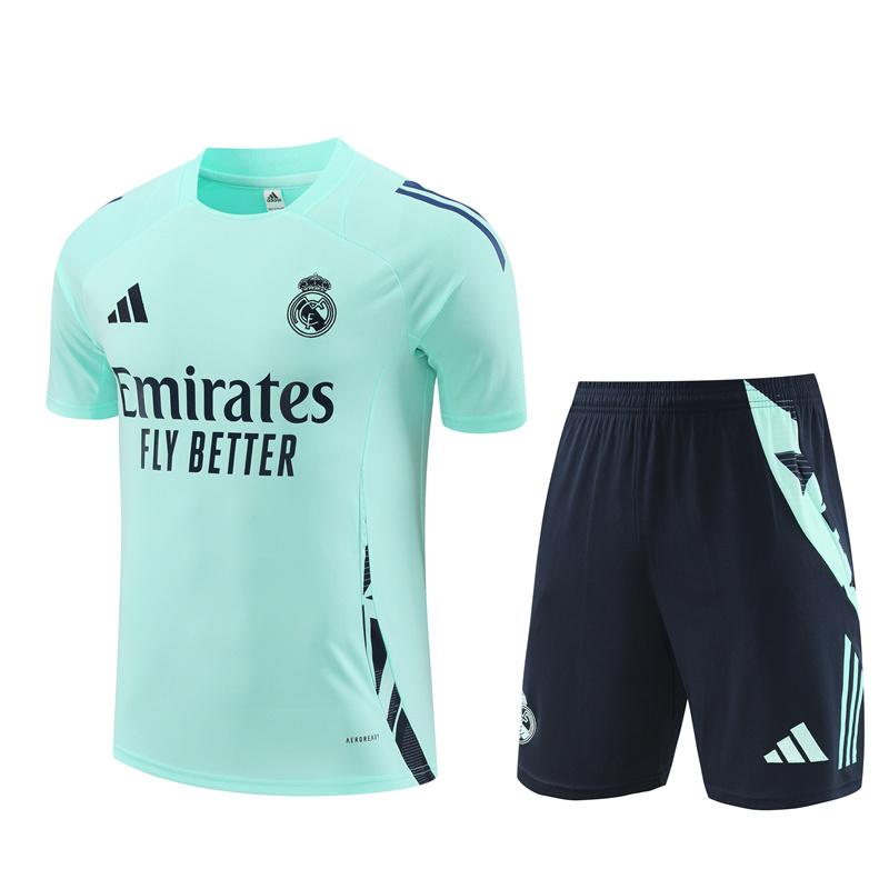 24/25 Real Madrid Lake Blue Short Sleeve Jersey+Shorts