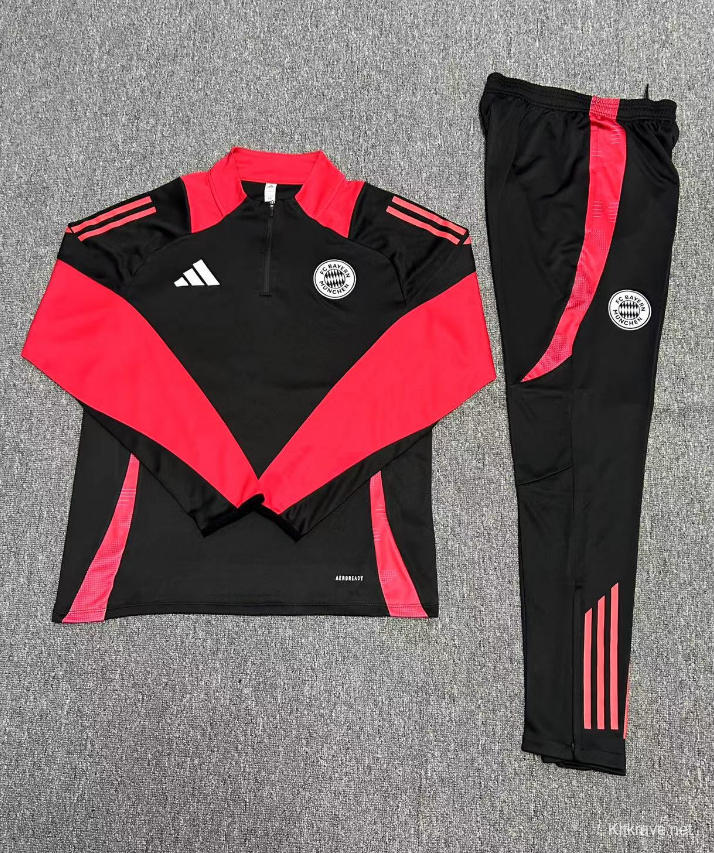 24/25 Kids Bayern Munich Black Half Zipper Jacket+Long Pants