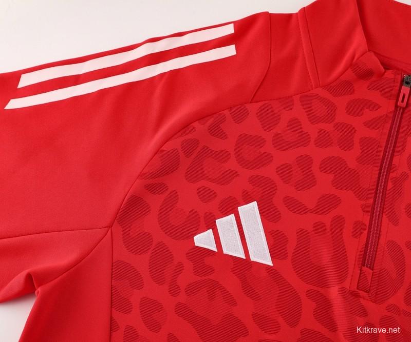2024 Adidas Red Half Zipper Jacket+Long Pants