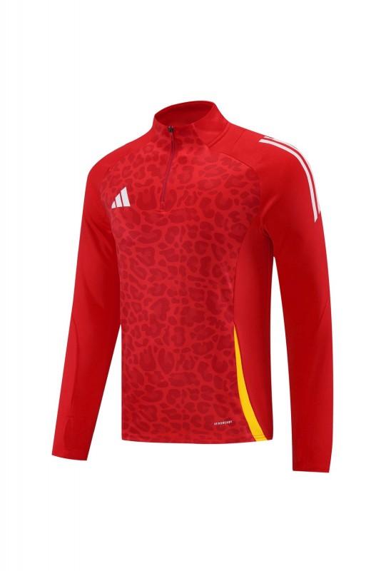 2024 Adidas Red Half Zipper Jacket+Long Pants