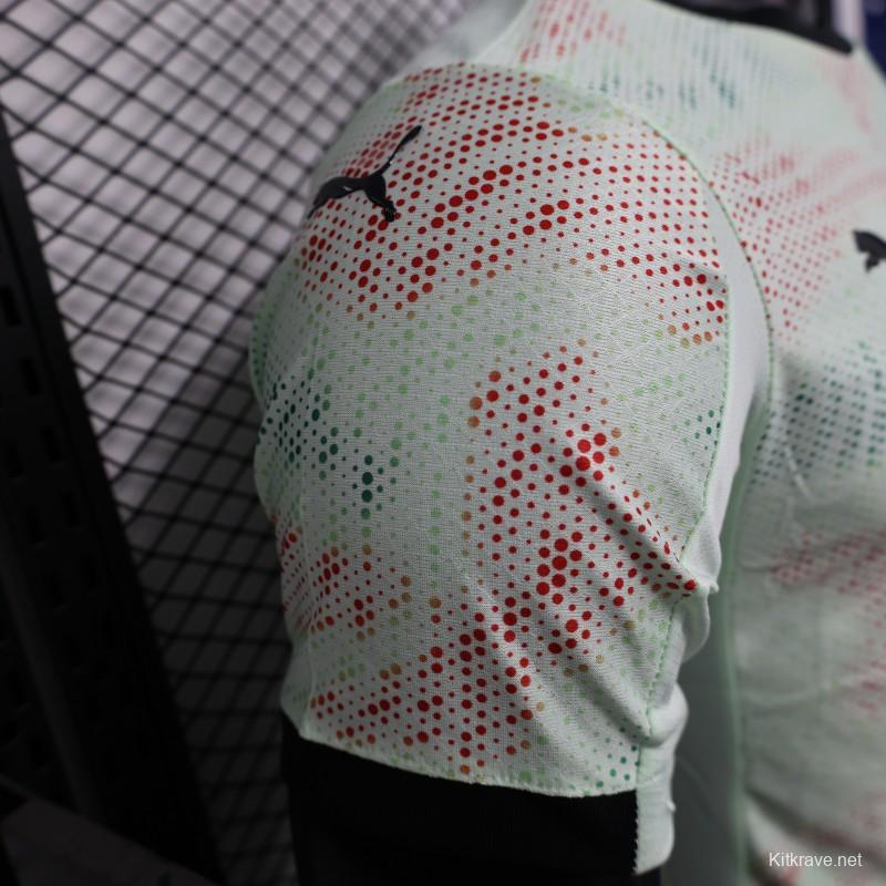 Player Version 2025 Portugal Away Mint Green Jersey with Graphic Pattern