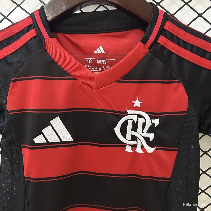 25/26 Kids Flamengo Home Size 16-28 Jersey