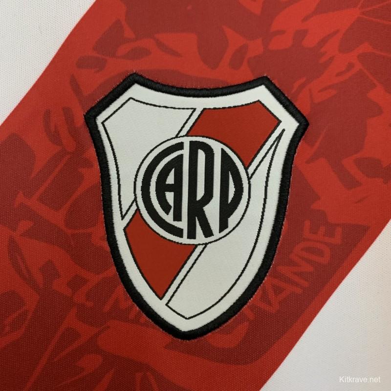 13/14 Retro Long Sleeve River Plate Home Jersey