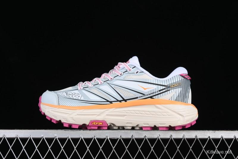 Hoka Mafate Speed 2 Lightweight Cushioned Trail Running Shoes with Vibram Outsole - 1126851 WIFL