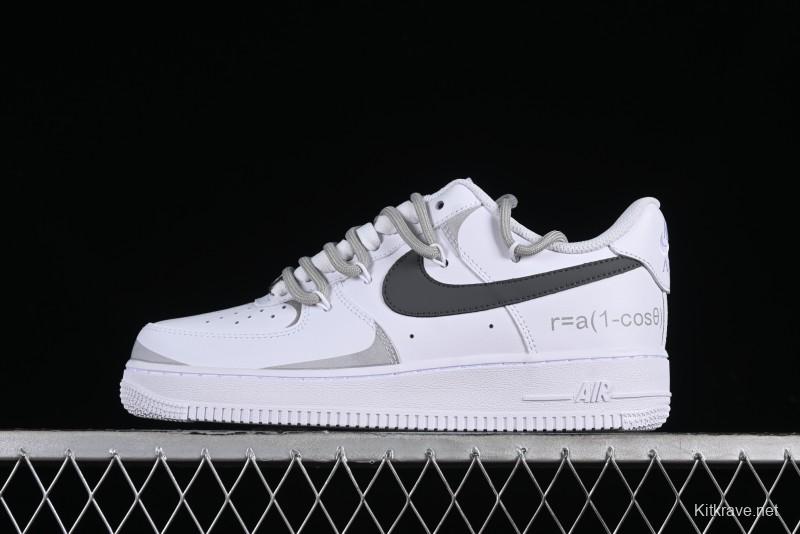 Nike Air Force 1 '07 Low Spray Paint White Grey Strap Low-Top Casual Sneakers - ZH0316-017
