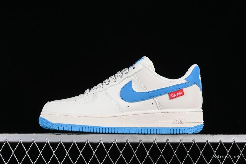 Nike Supreme x Air Force 1'07 Low Casual Sneakers in Lake Blue - HD1968-024