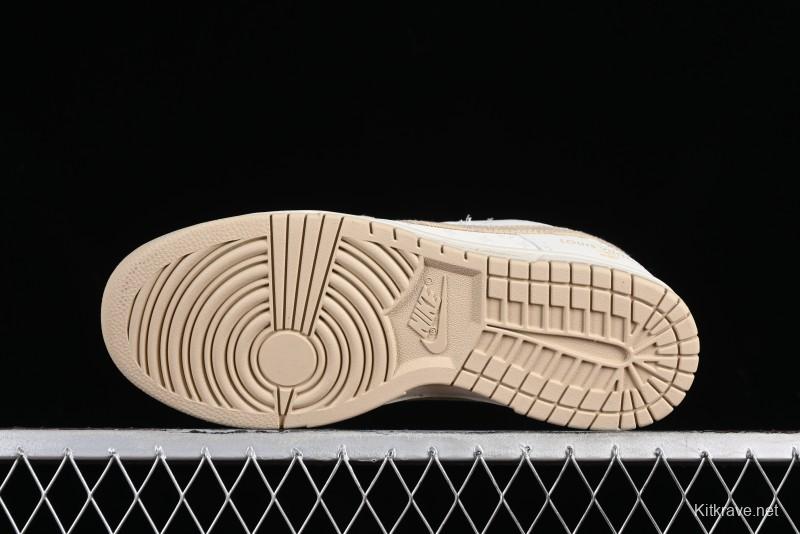 Nike SB Dunk Low LV Collaboration - Khaki Denim Anniversary High-End Custom Low-Top Casual Skate Shoes - XP3802-337