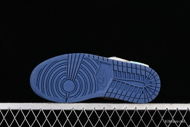 Nike Air Jordan 1 Low AJ1 Retro Basketball Shoes Panda Prank Voyage Theme - 553558-414