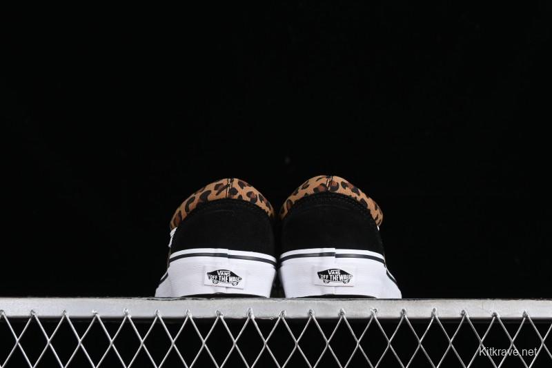 Vans Old Skool Classic Retro Low-Top Canvas Sneakers with Leopard Print and Slip-Resistant Sole - VN000CR5CJK
